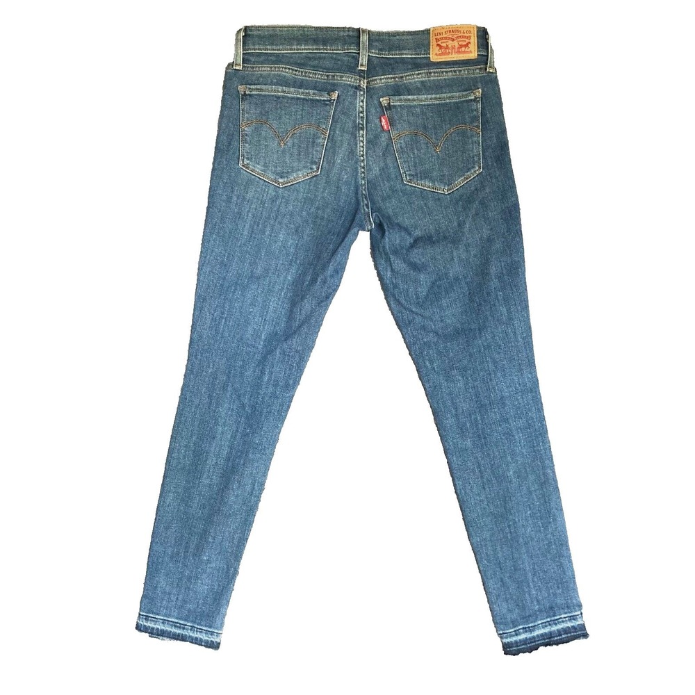 Levis 711 Low Rise Skinny Ankle Stretch Denim Cropped Pant Jeans Womens 27 32x25